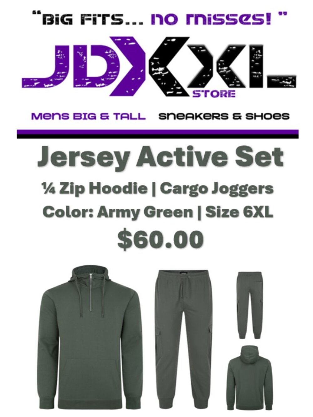 Lightweight Active Set - 6XL Army Green